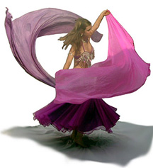 Ruric-Amari in her first beaded costume, front view